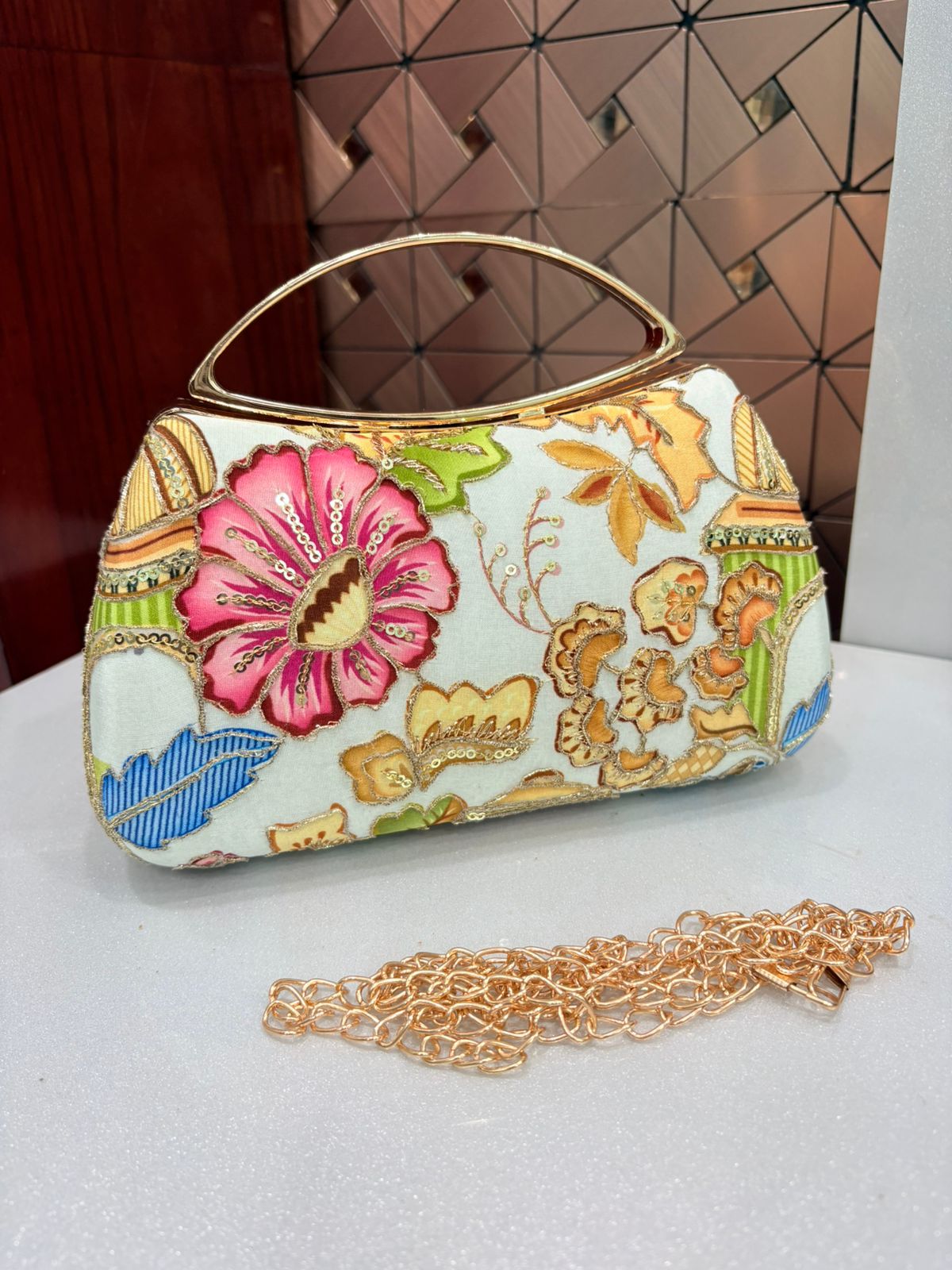 Floral print clutch bags