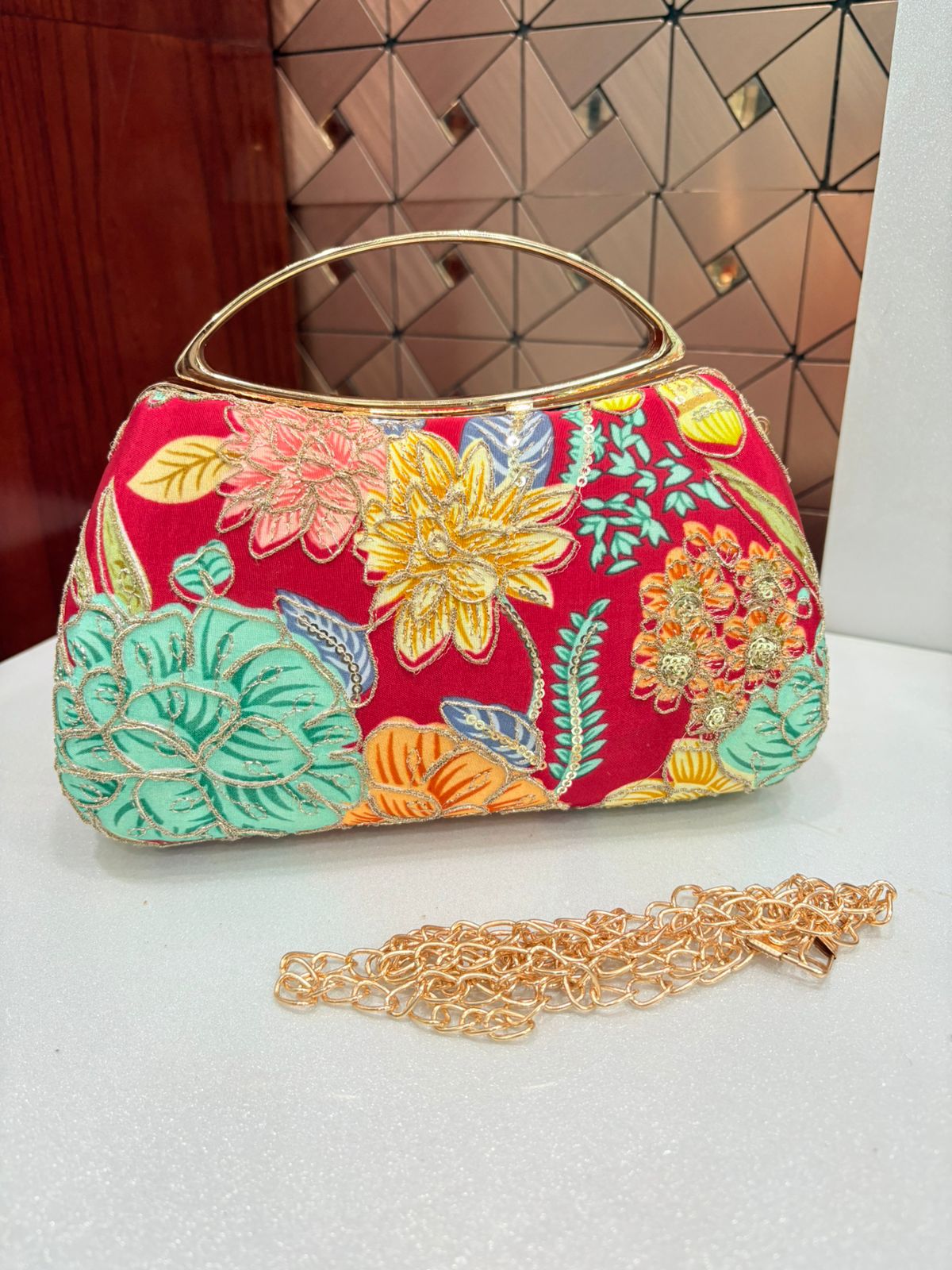 Floral print clutch bags