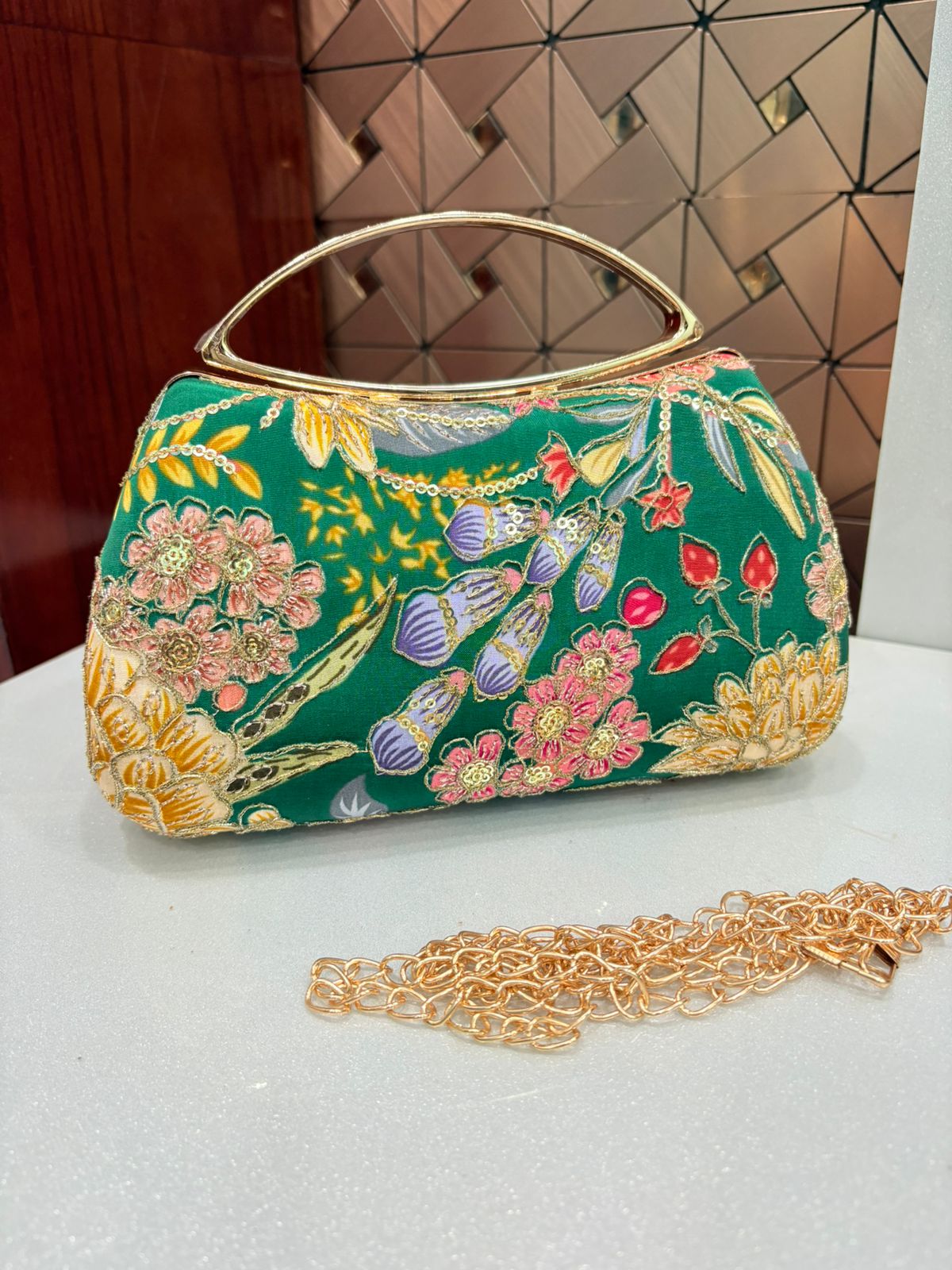 Floral print clutch bags